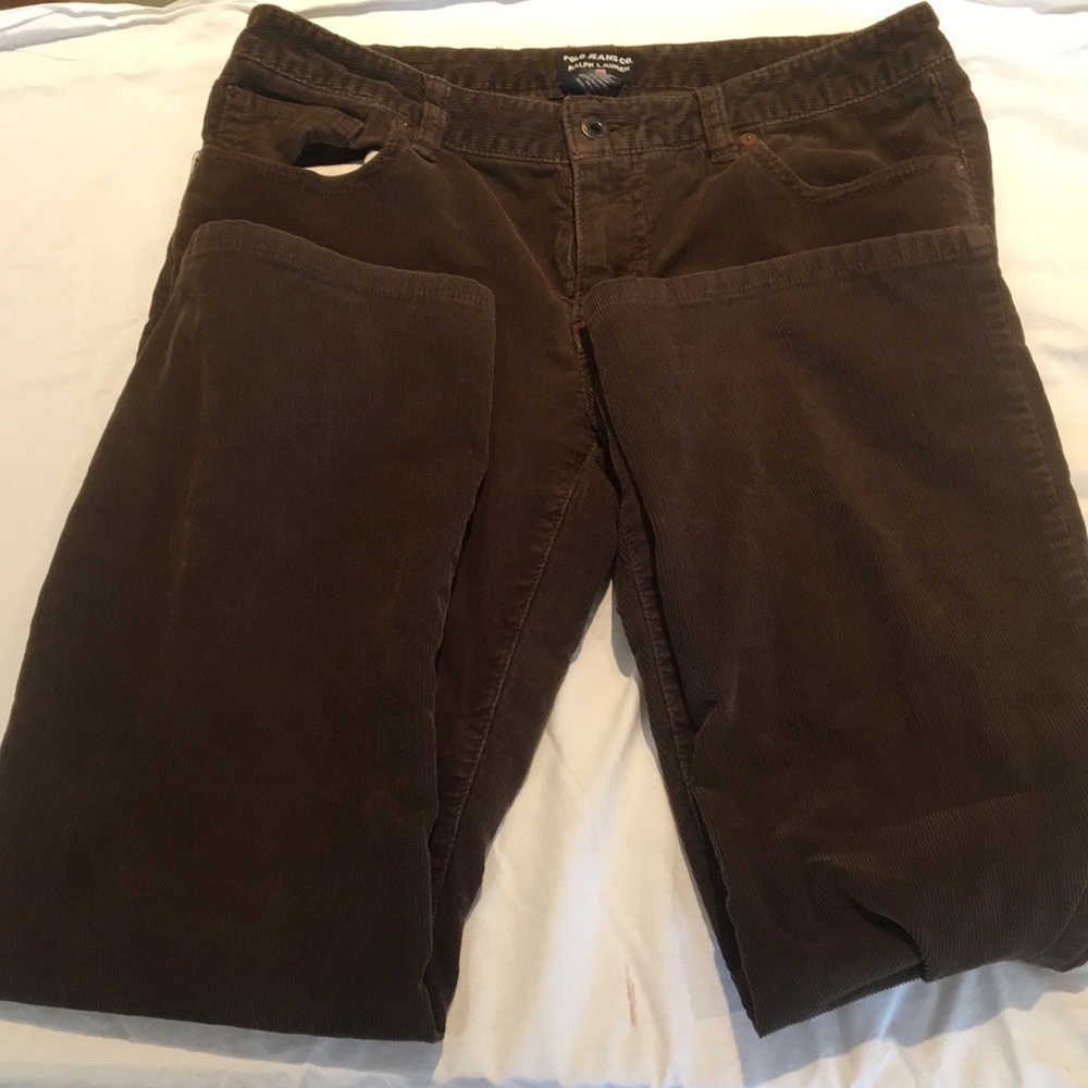 Chocolate Brown Corduroy Ralph Lauren Flare Jeans